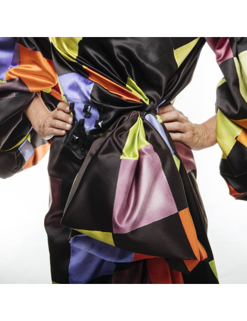 Robe Couture CHRISTIAN LACROIX satin multicolore T36