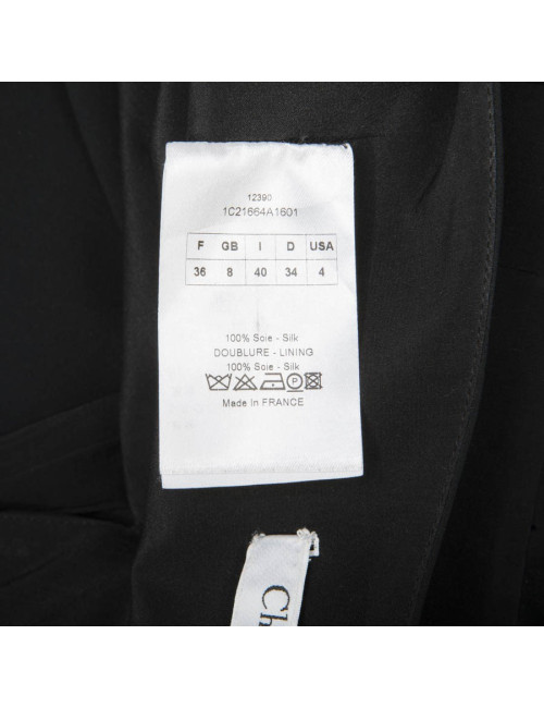 CHRISTIAN DIOR by John Galliano long dress in black silk size 36fr