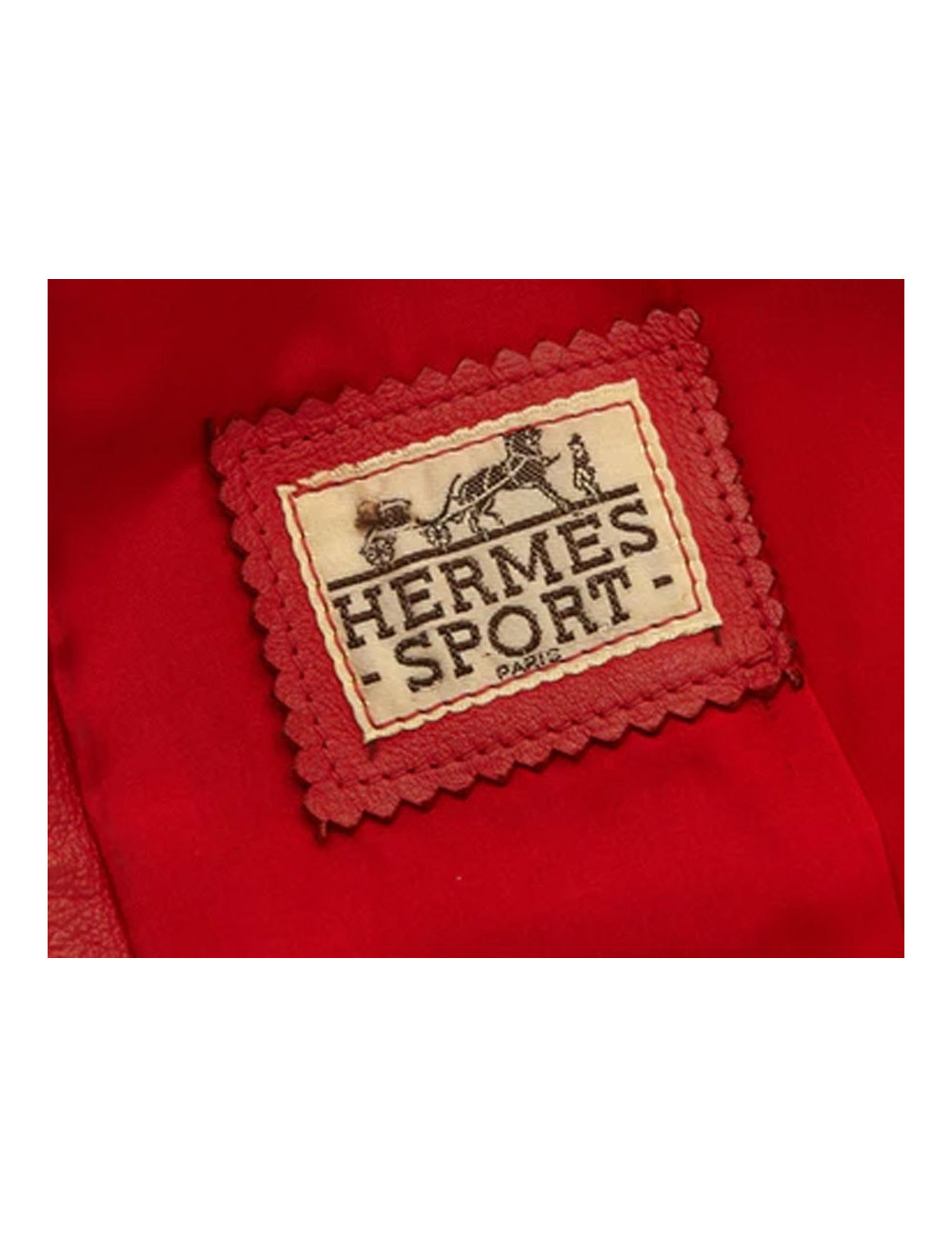 Gilet HERMES sport T40fr cuir rouge et crème vintage