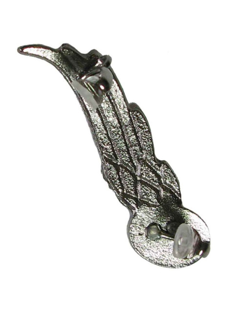 Boucles d'oreille CHANEL Ailes en métal argent vieilli et strass