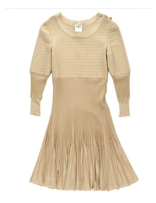 Robe CHANEL t 34 FR  beige plissée
