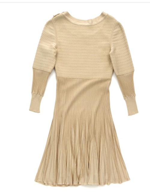 Robe CHANEL t 34 FR  beige plissée