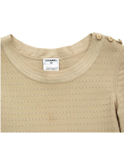 Robe CHANEL t 34 FR  beige plissée