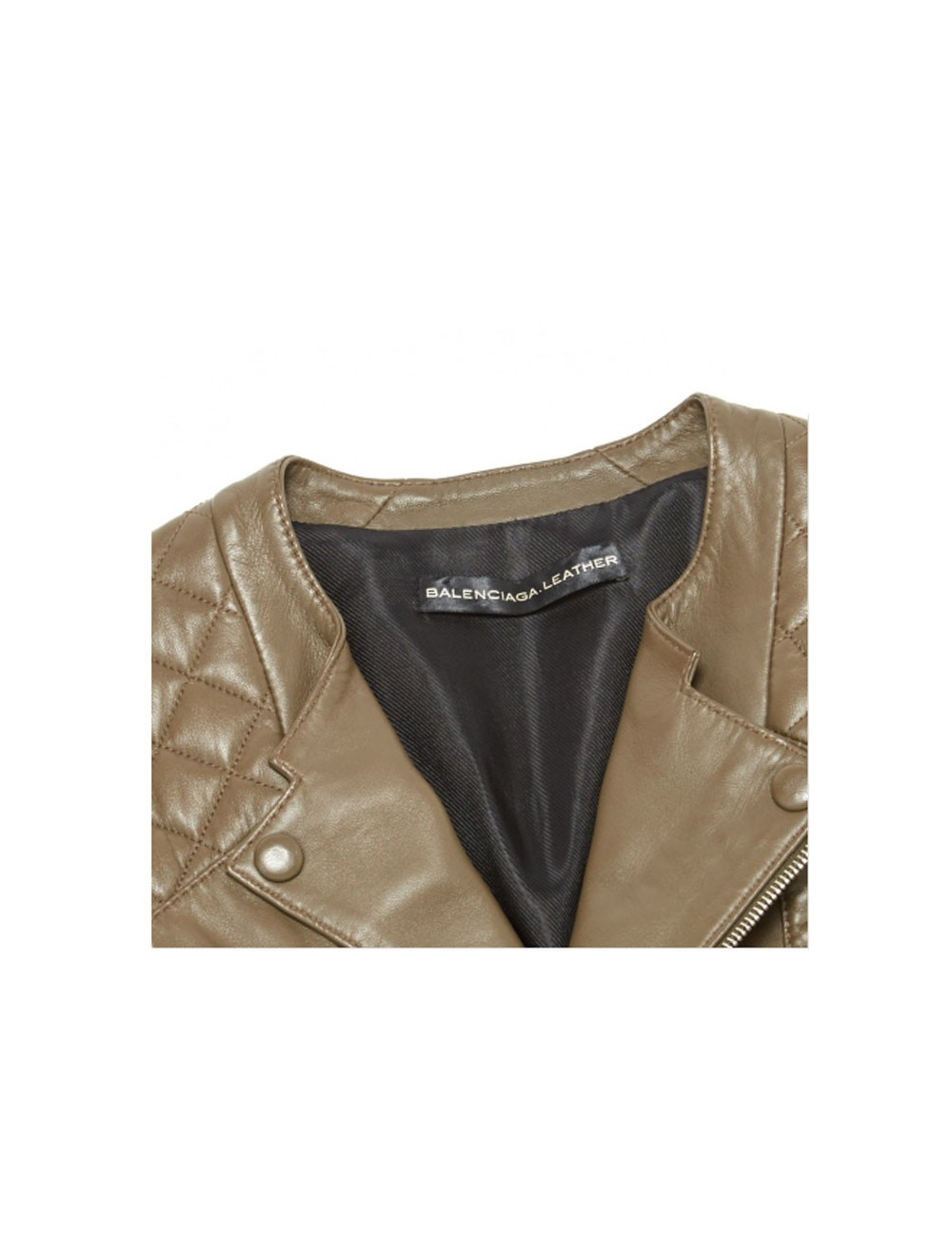 BALENCIAGA 38FR perfecto jacket in taupe lamb leather