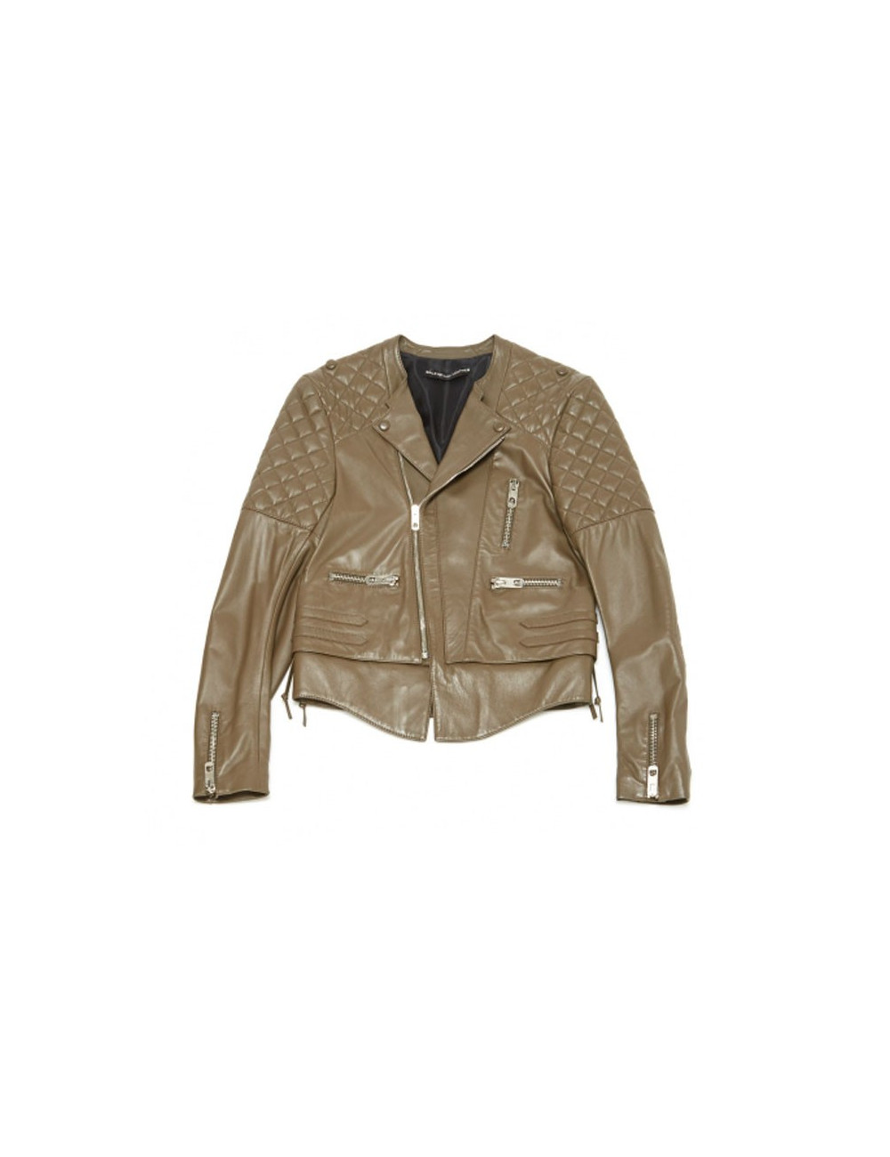 Perfecto BALENCIAGA T 38 en cuir d'agneau taupe