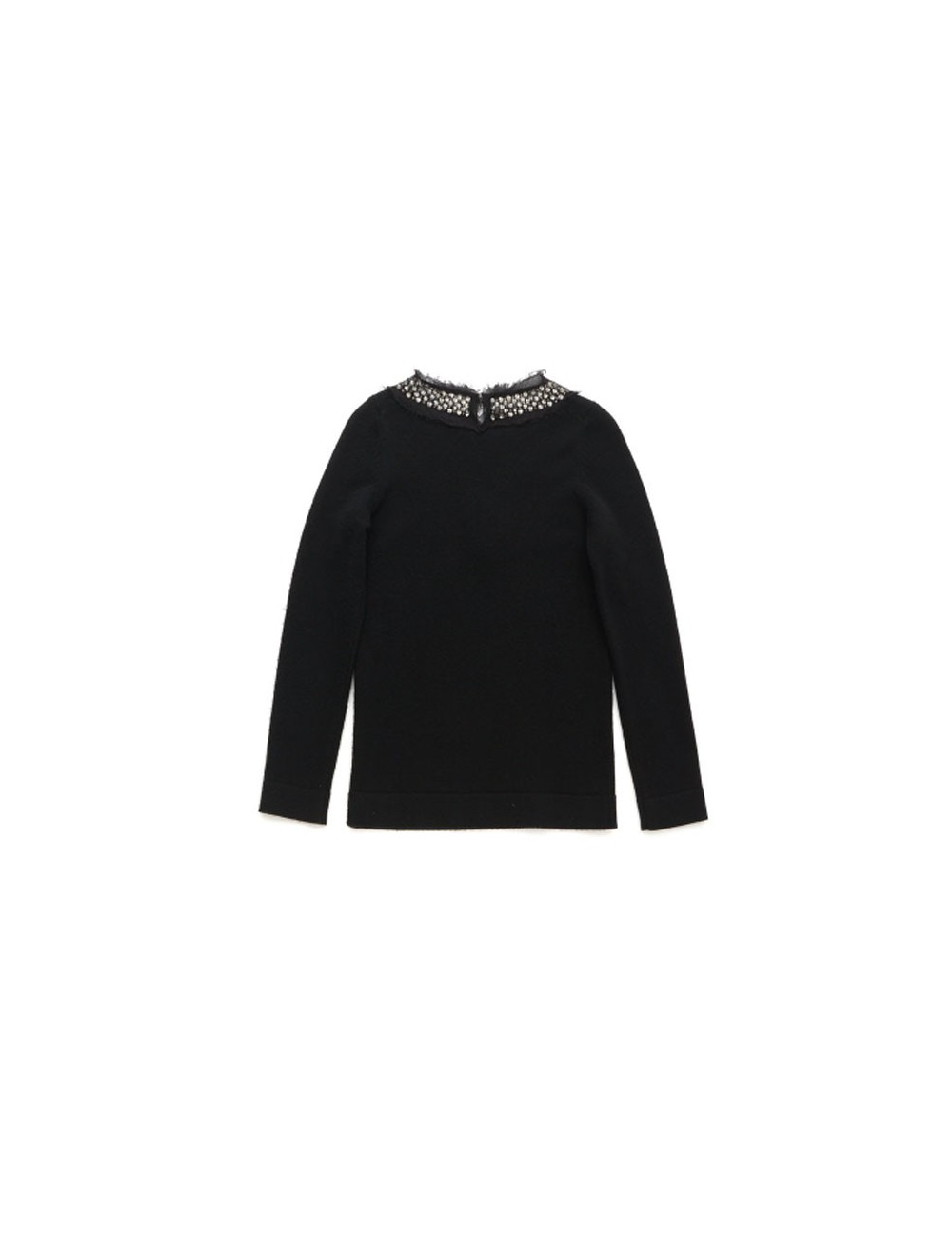 Pull CHANEL T 42 en cachemire noir et brillants swarovski