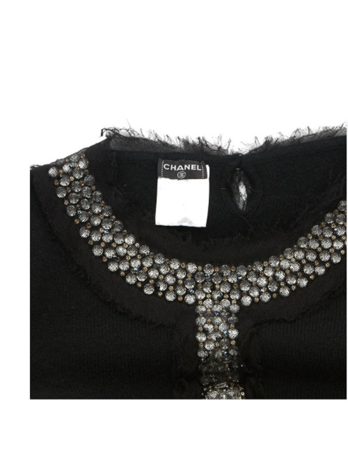 CHANEL cashmere sweater with swarovski crytals 