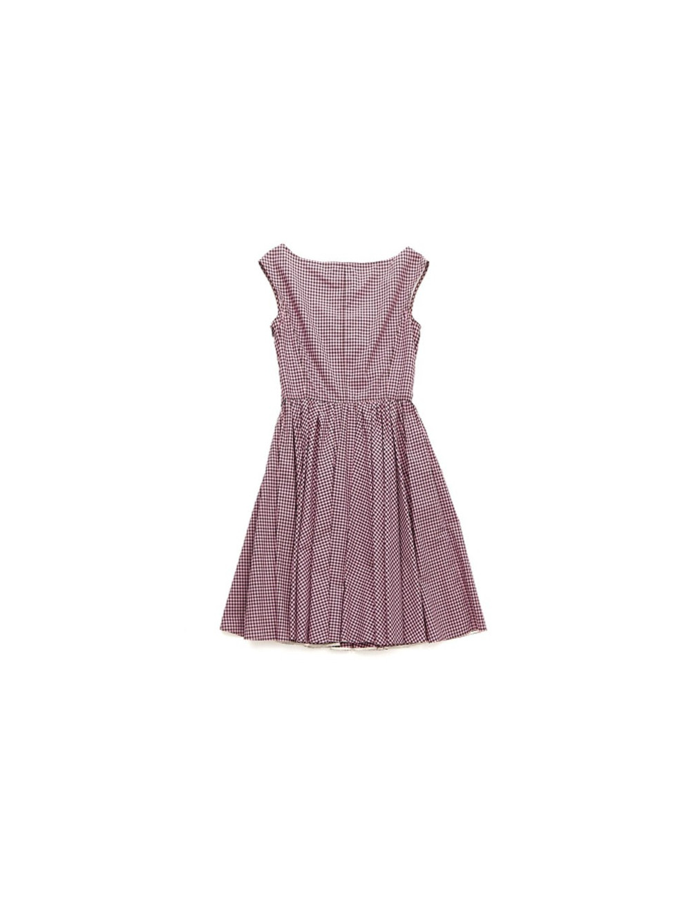 Robe PRADA T 42 à carreaux rose et noir