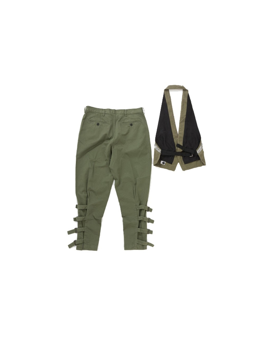 Ensemble DRIES VAN NOTEN taille M gilet + pantalon kaki en coton