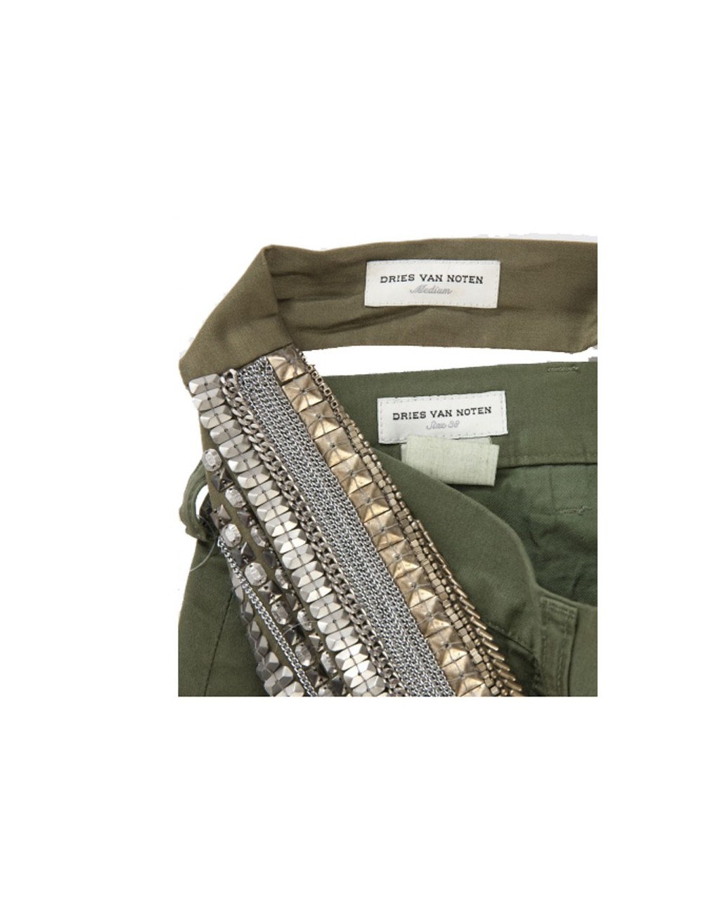 Ensemble DRIES VAN NOTEN taille M gilet + pantalon kaki en coton