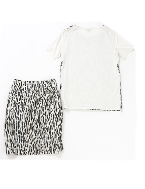 Ensemble GIAMBATISTA VALLI en soie noir et blanc XS