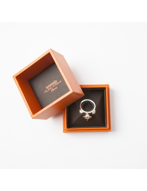 HERMES ring Collier de Chien in gold, sterling silver and diamond