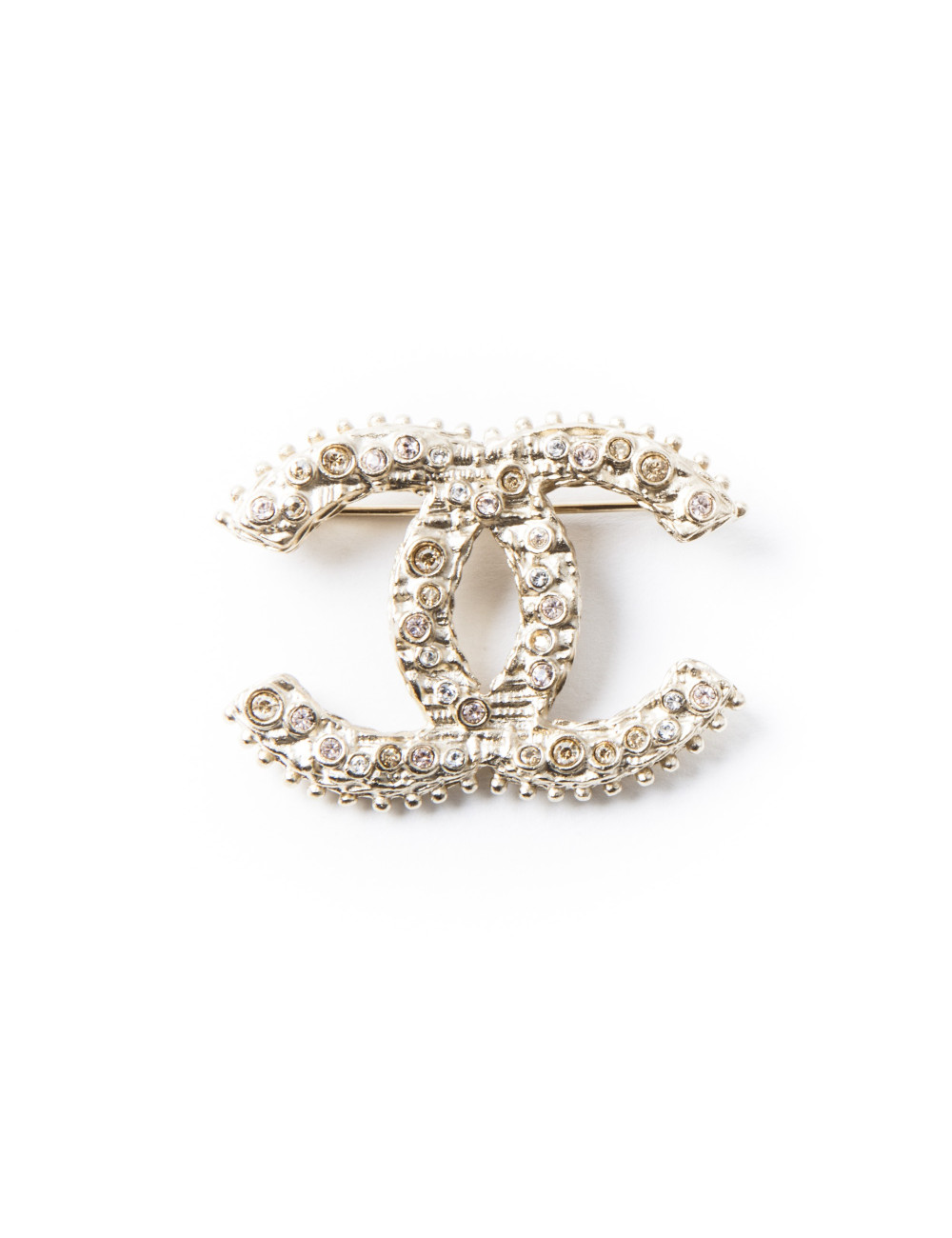 Broche CHANEL double C sertie de brillants
