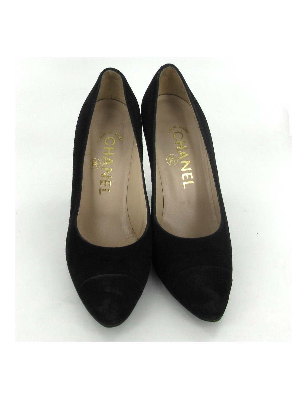 Escarpins CHANEL T 37 en daim noir