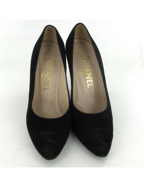 Escarpins CHANEL T 37 en daim noir