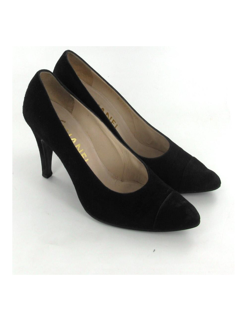 Escarpins CHANEL T 37 en daim noir