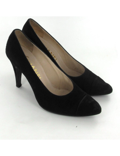 Escarpins CHANEL T 37 en daim noir