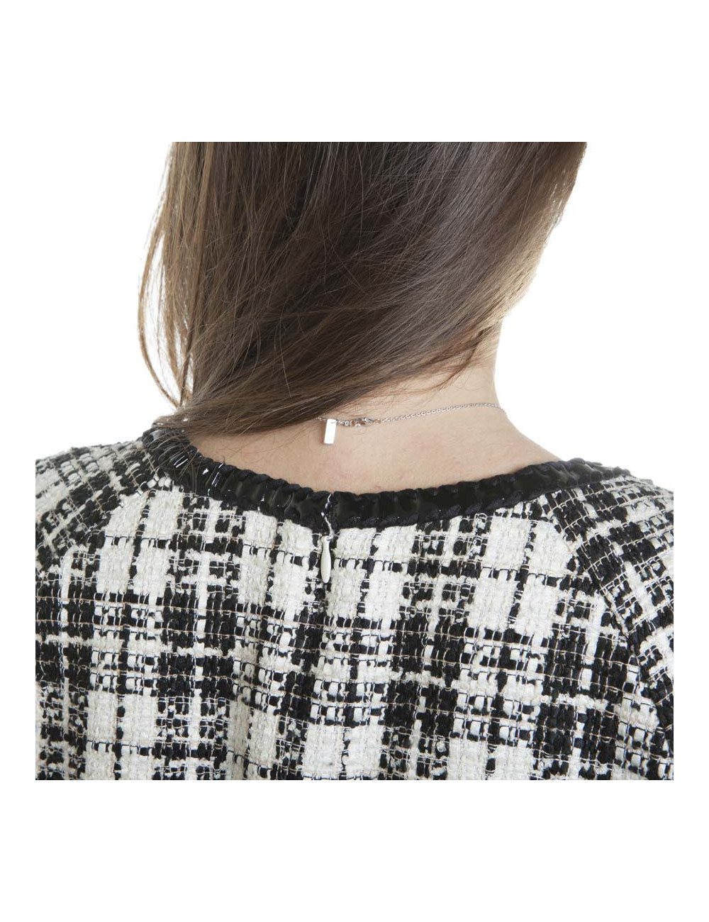 CHANEL dress in white and black tweed size 38FR