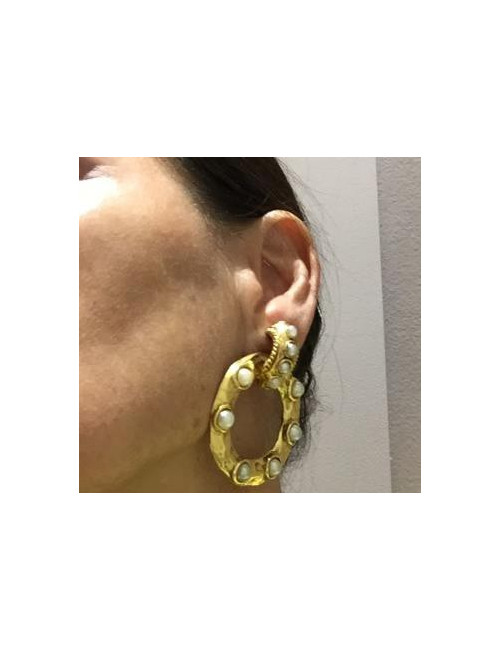 Boucles d'oreille Couture CHANEL clips pendants Vintage