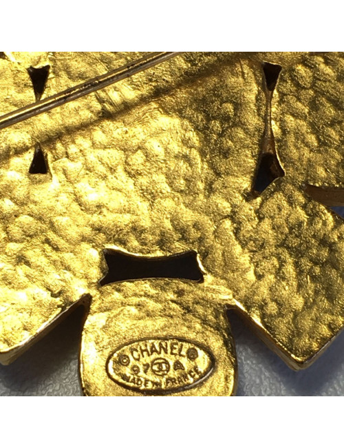 CHANEL vintage brooch in gilded and silver metal