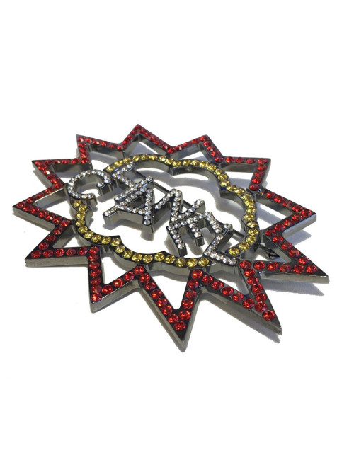 CHANEL brooch in ruthenium and colored rhinestones