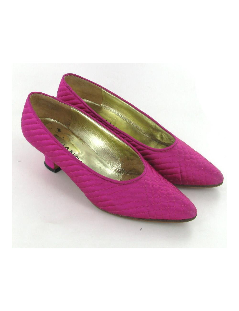 Escarpins CHANEL  T39 en satin rose