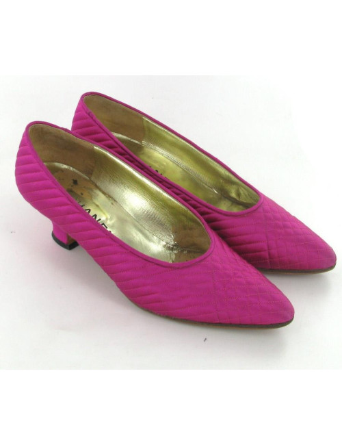 Escarpins CHANEL  T39 en satin rose