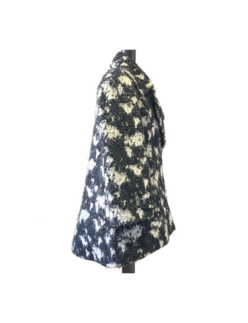 Veste CHANEL T 40 en tweed gris foncé et gris clair 