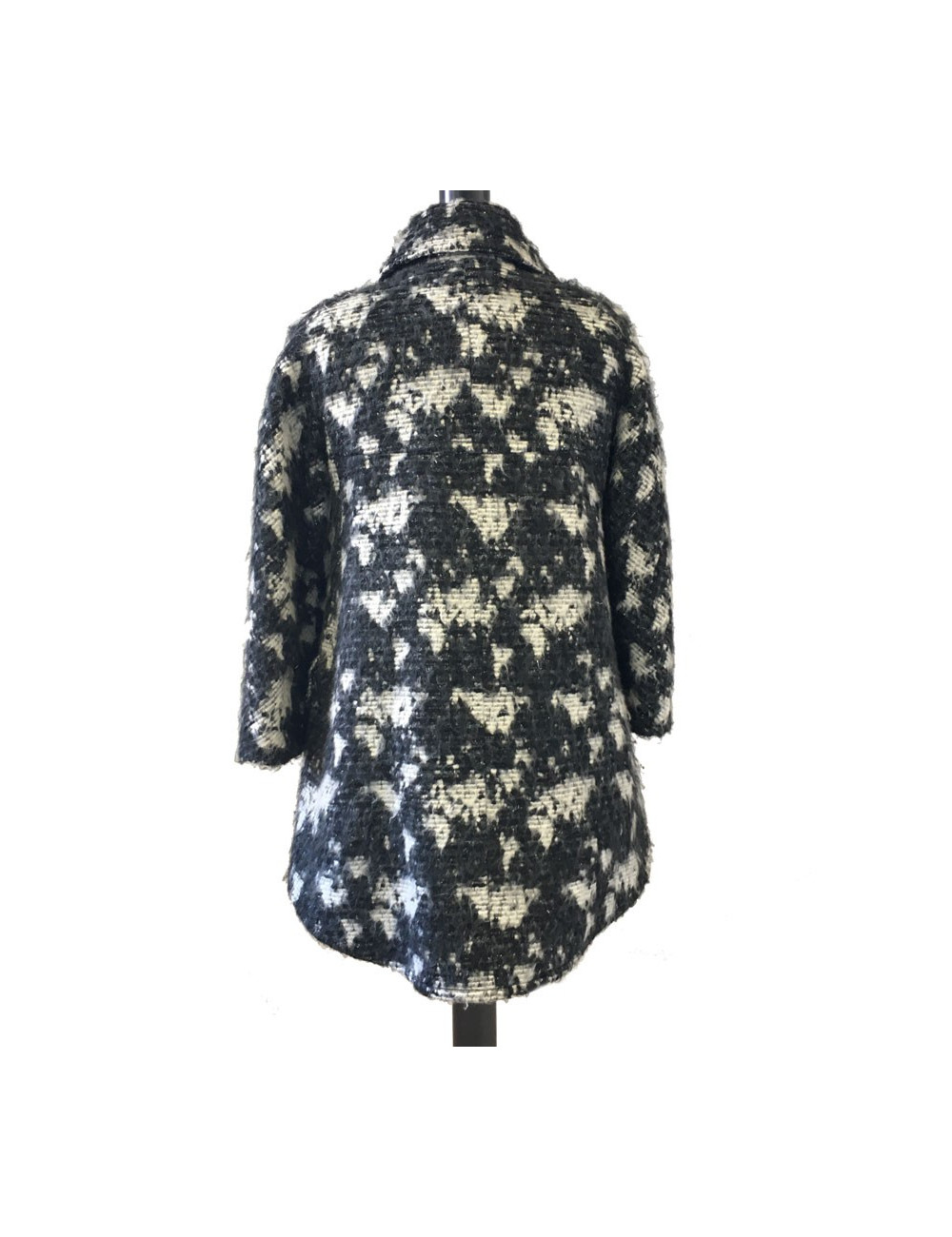 Veste CHANEL T 40 en tweed gris foncé et gris clair 