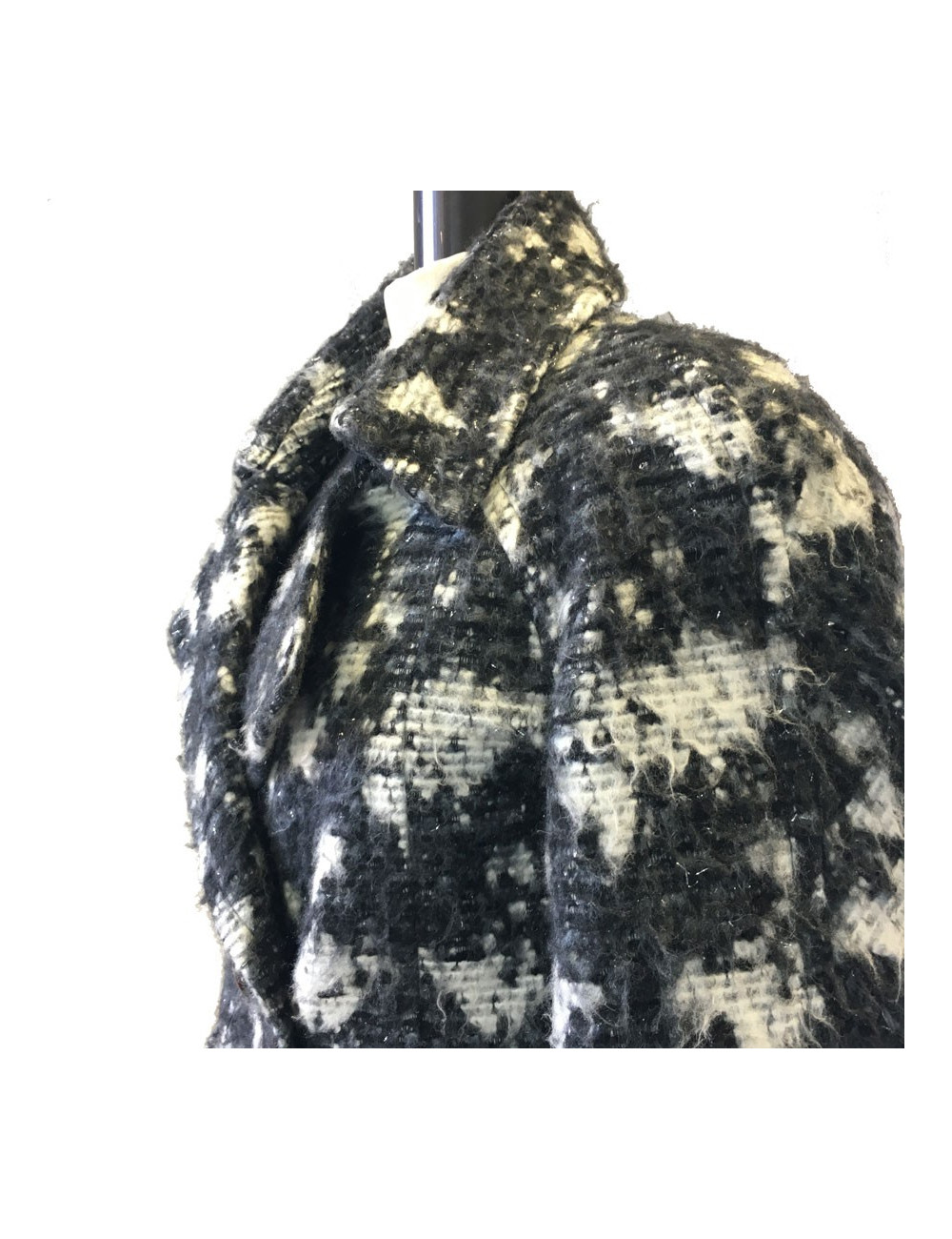 Veste CHANEL T 40 en tweed gris foncé et gris clair 