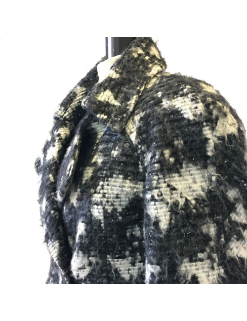 Veste CHANEL T 40 en tweed gris foncé et gris clair 