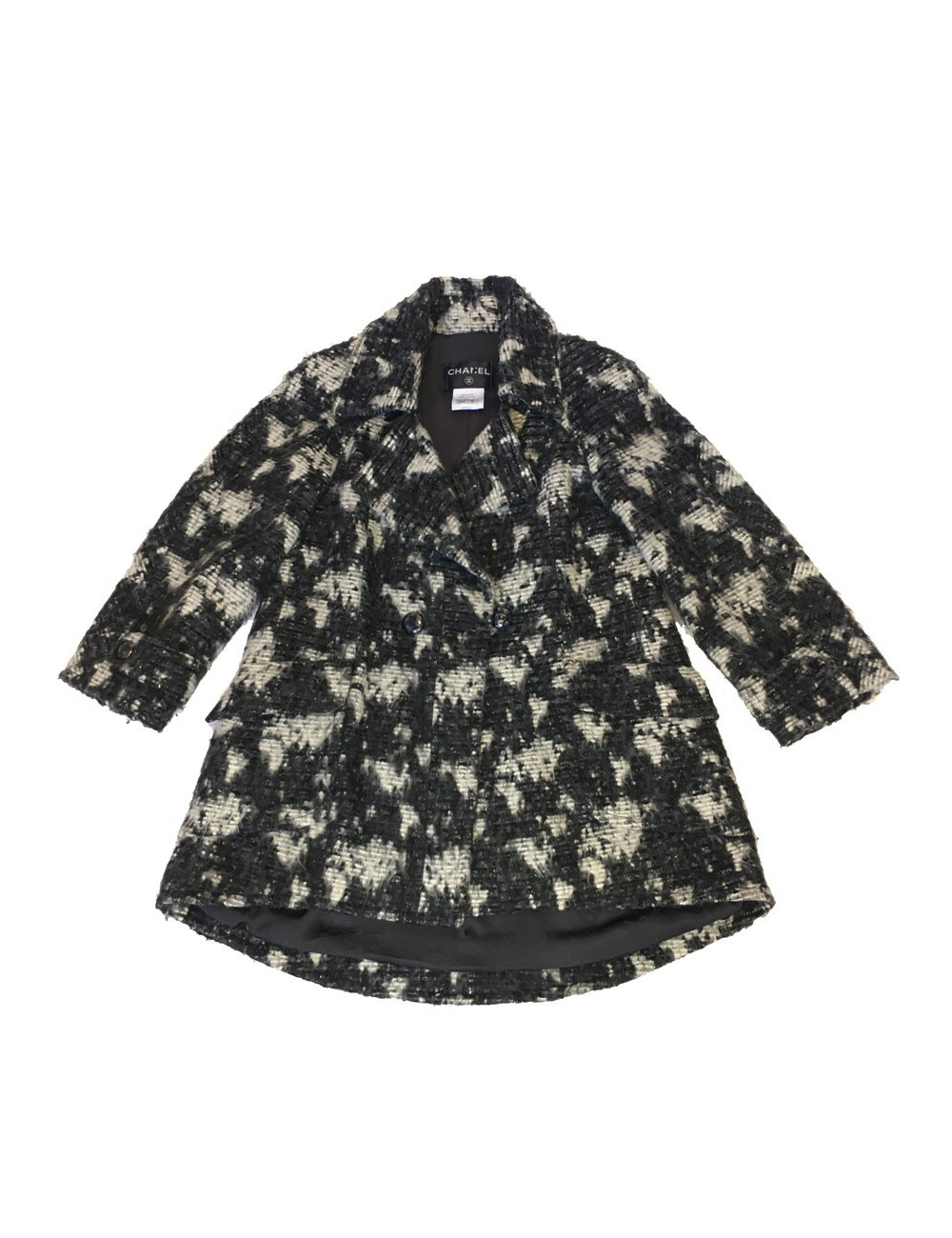 Veste CHANEL T 40 en tweed gris foncé et gris clair 