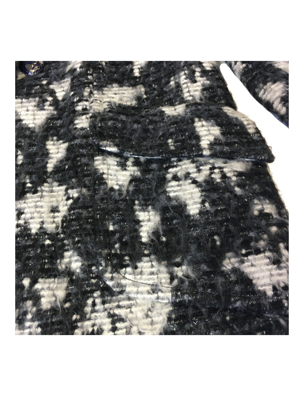 Veste CHANEL T 40 en tweed gris foncé et gris clair 