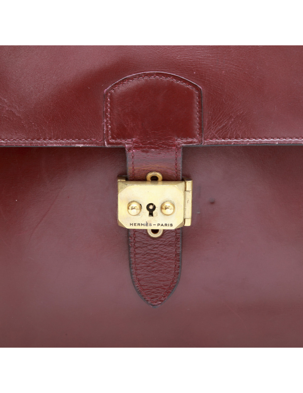 HERMES vintage 1950 satchel bag in Red H box leather