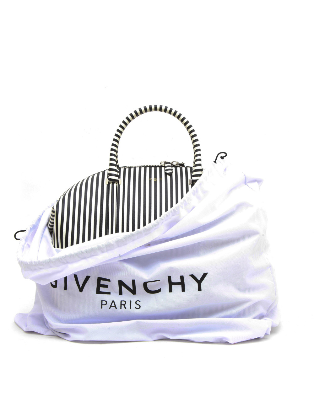 Sac GIVENCHY en cuir rayé blanc et noir