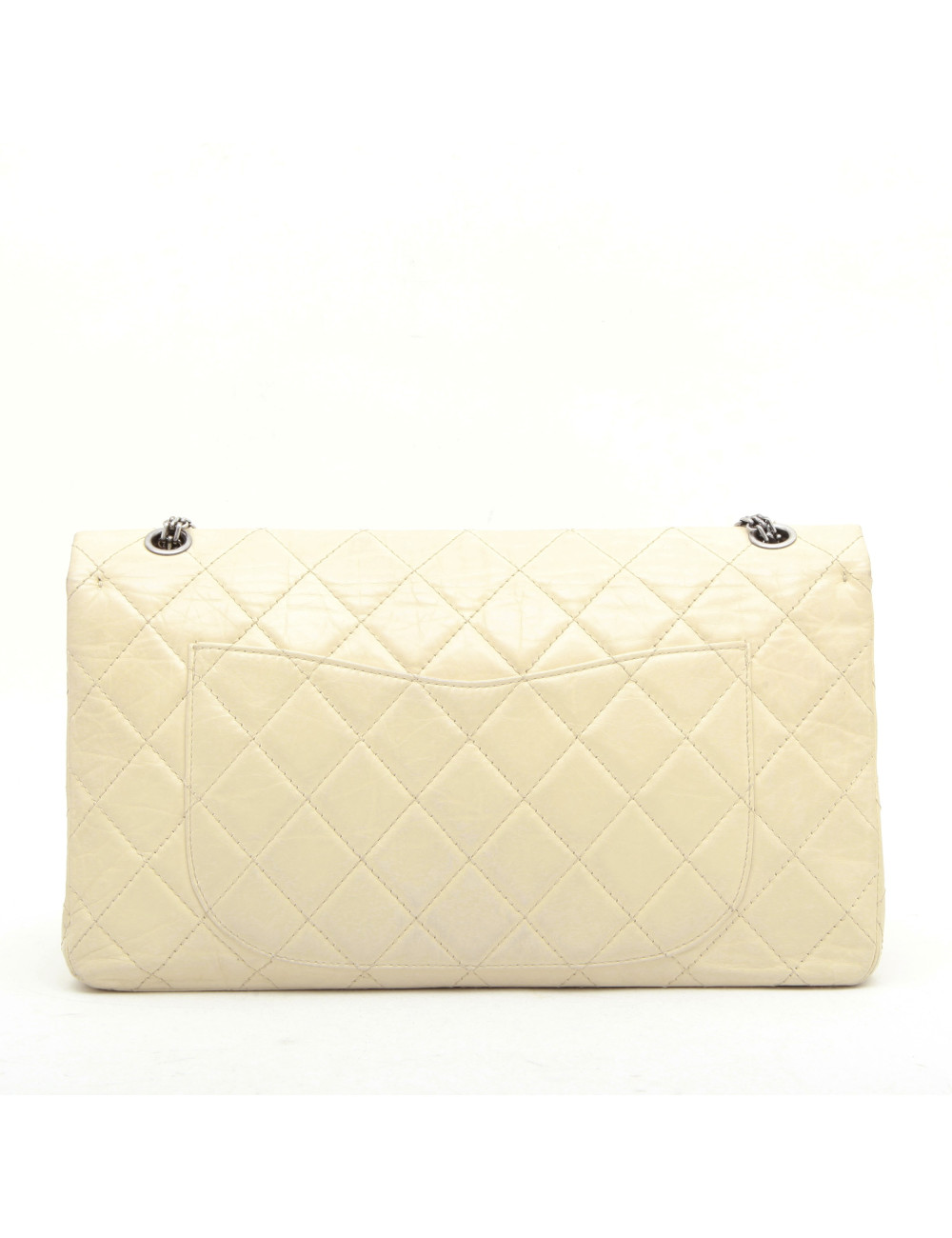 Sac maxi jumbo C HANEL en cuir vieilli beige
