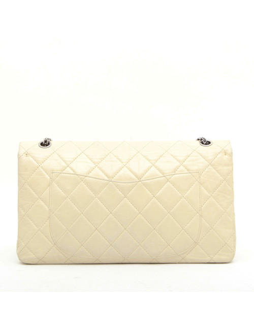 CHANEL maxi jumbo double flap bag in aged ivory leather