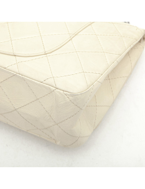 CHANEL maxi jumbo double flap bag in aged ivory leather