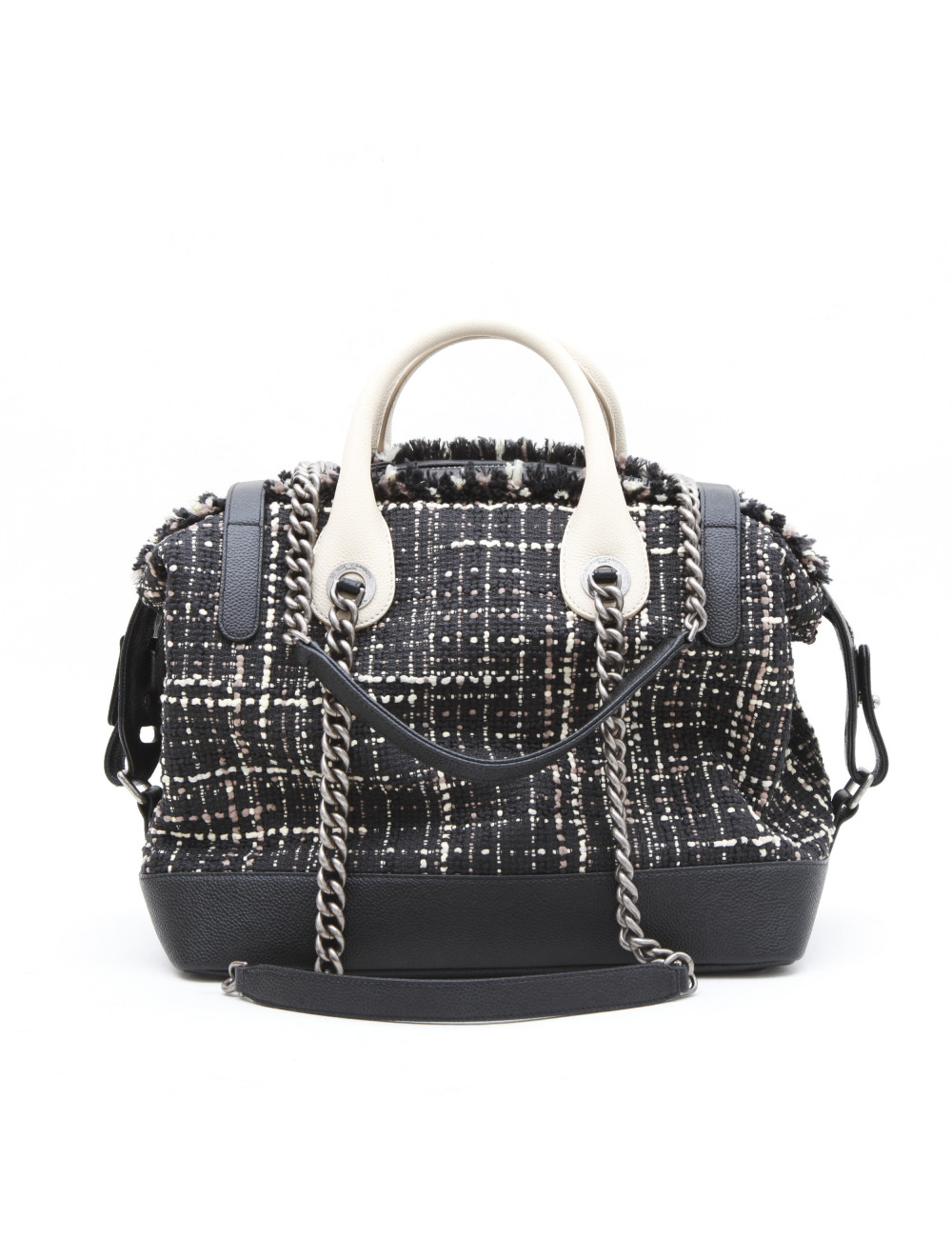 CHANEL 'Airline' collector bag in black, beige and brown tweed