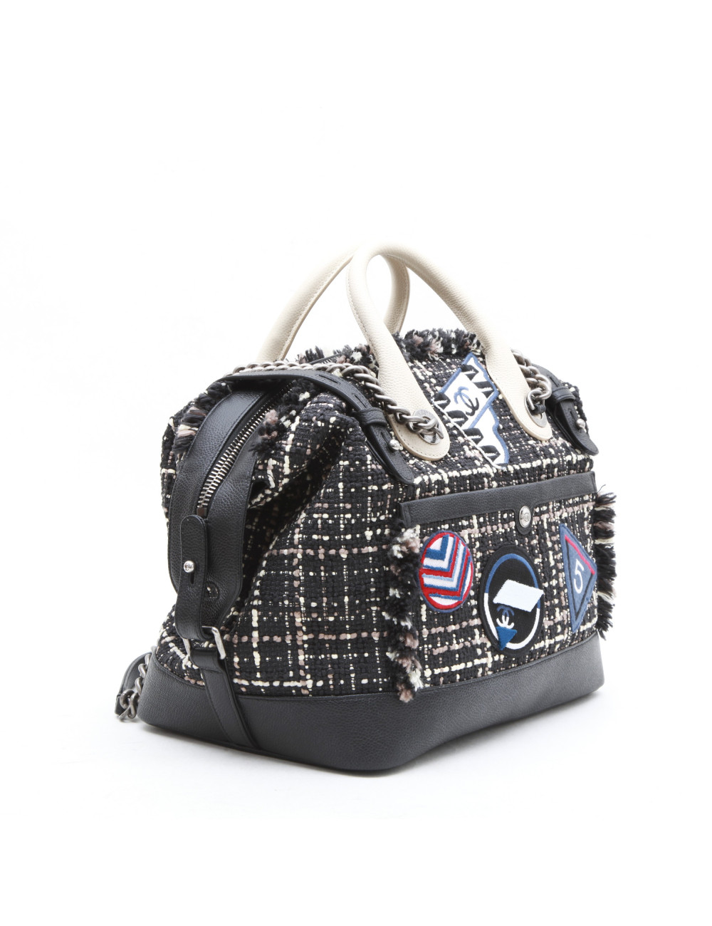 CHANEL 'Airline' collector bag in black, beige and brown tweed