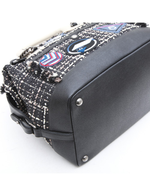 CHANEL 'Airline' collector bag in black, beige and brown tweed