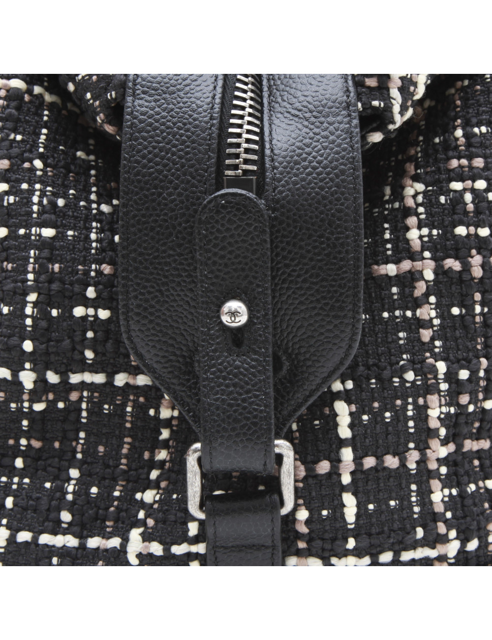 CHANEL 'Airline' collector bag in black, beige and brown tweed