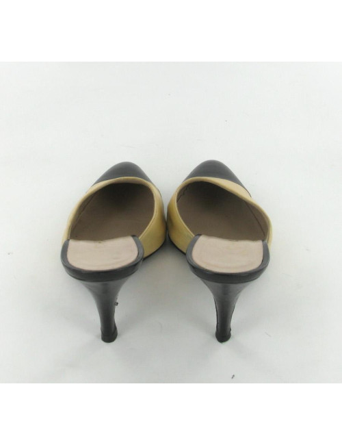 Mules CHANEL T39 bicolores