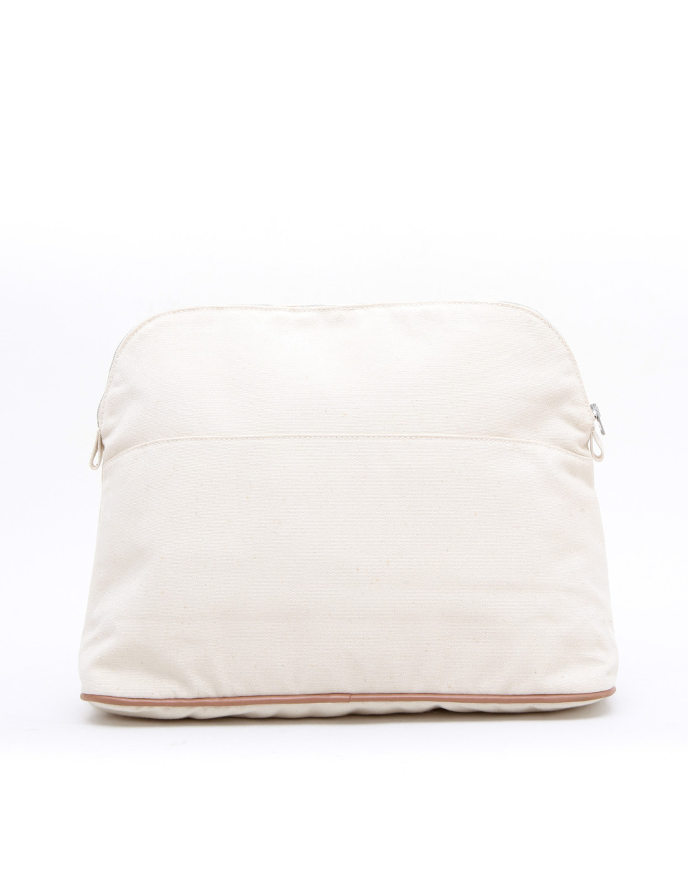 Pochette HERMES toile ecru GM