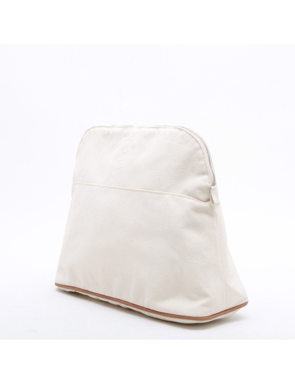 Pochette HERMES toile ecru GM