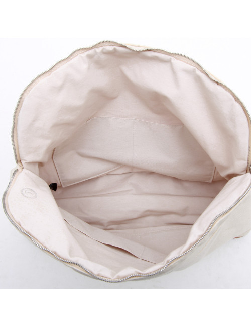 HERMES toilet bag in ecru fabric GM