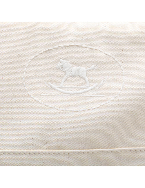 HERMES toilet bag in ecru fabric GM