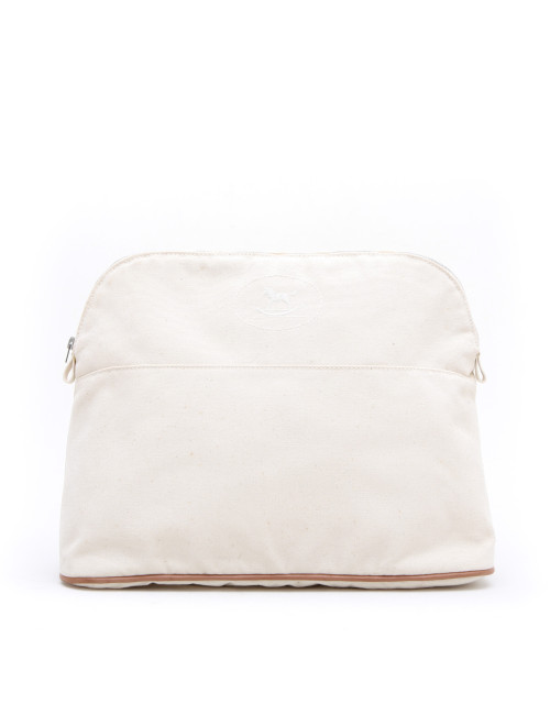 HERMES toilet bag in ecru fabric GM