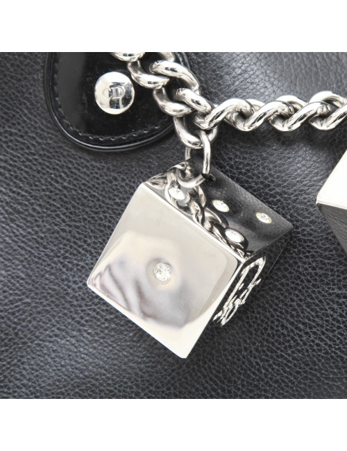 DIOR handbag in black grained leather