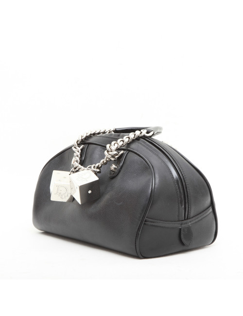 DIOR handbag in black grained leather